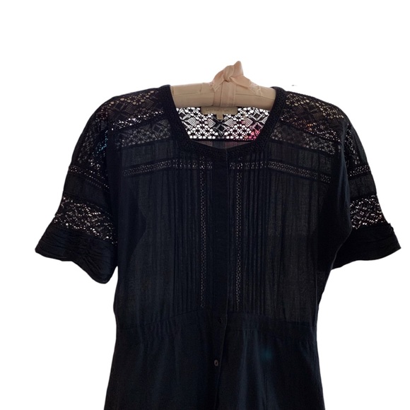 LOVE SHACK FANCY EDIE DRESS BLACK COTTON CROCHET LACE MAXI DRESS COCKTAIL DRESS - Picture 8 of 16